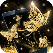 Gold Butterfly Live Wallpaper-SocialPeta