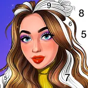 Color By Number, Glitter coloring book Girly Color-SocialPeta