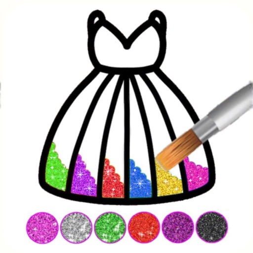 Glitter Dress Coloring Game-SocialPeta