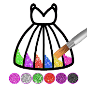 Glitter dress coloring and drawing book for Kids-SocialPeta
