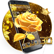 Vivid 3D golden rose theme-SocialPeta
