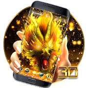 3D gold fire dragon theme-SocialPeta